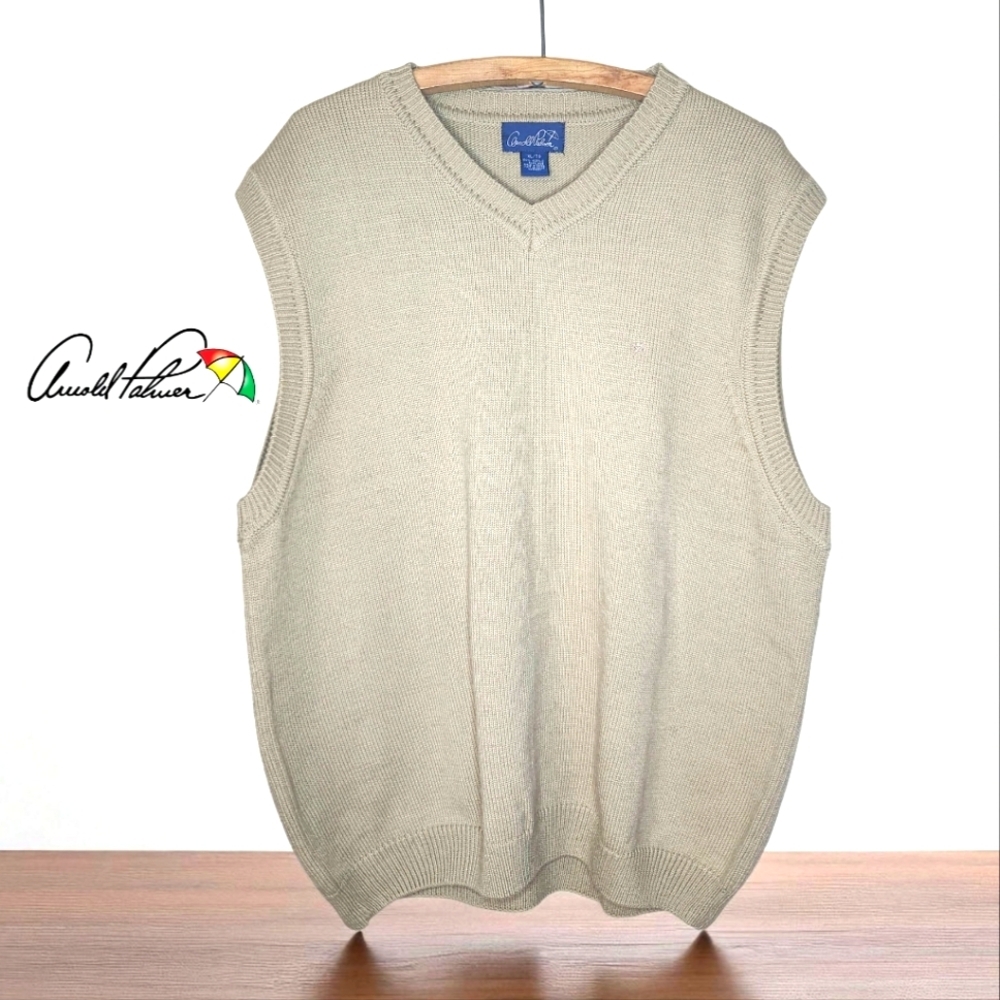 ARNOLD PALMER Cream Sweater Vest - XLarge